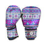 Native Tribal Ethnic Rose Pattern Print Boxing Gloves