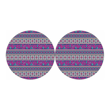 Native Tribal Ethnic Rose Pattern Print Car Coasters
