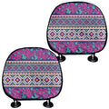 Native Tribal Ethnic Rose Pattern Print Car Headrest Covers