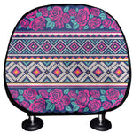 Native Tribal Ethnic Rose Pattern Print Car Headrest Covers