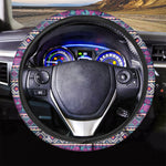 Native Tribal Ethnic Rose Pattern Print Car Steering Wheel Cover