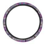 Native Tribal Ethnic Rose Pattern Print Car Steering Wheel Cover