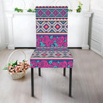 Native Tribal Ethnic Rose Pattern Print Dining Chair Slipcover