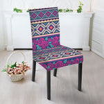Native Tribal Ethnic Rose Pattern Print Dining Chair Slipcover