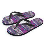 Native Tribal Ethnic Rose Pattern Print Flip Flops