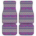 Native Tribal Ethnic Rose Pattern Print Front and Back Car Floor Mats