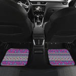 Native Tribal Ethnic Rose Pattern Print Front and Back Car Floor Mats