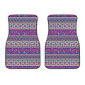 Native Tribal Ethnic Rose Pattern Print Front Car Floor Mats