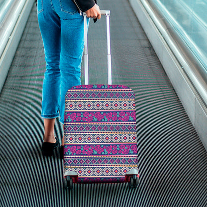 Native Tribal Ethnic Rose Pattern Print Luggage Cover