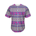 Native Tribal Ethnic Rose Pattern Print Men's Baseball Jersey