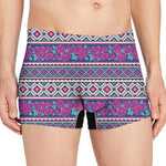 Native Tribal Ethnic Rose Pattern Print Men's Boxer Briefs