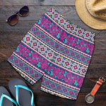 Native Tribal Ethnic Rose Pattern Print Men's Shorts
