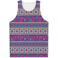 Native Tribal Ethnic Rose Pattern Print Men's Tank Top