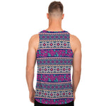 Native Tribal Ethnic Rose Pattern Print Men's Tank Top