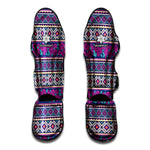Native Tribal Ethnic Rose Pattern Print Muay Thai Shin Guard