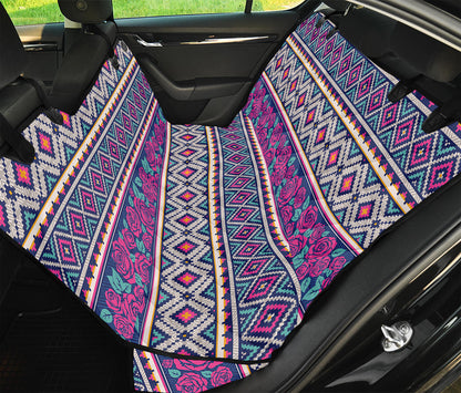 Native Tribal Ethnic Rose Pattern Print Pet Car Back Seat Cover