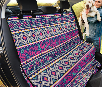 Native Tribal Ethnic Rose Pattern Print Pet Car Back Seat Cover