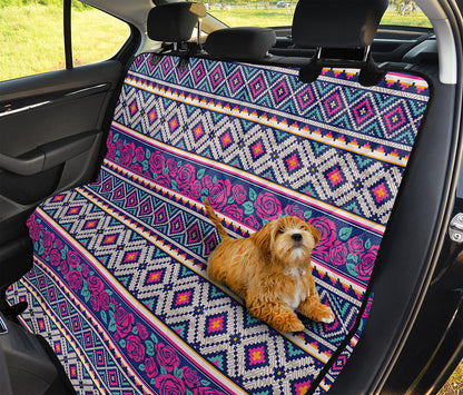 Native Tribal Ethnic Rose Pattern Print Pet Car Back Seat Cover