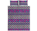Native Tribal Ethnic Rose Pattern Print Quilt Bed Set