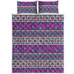 Native Tribal Ethnic Rose Pattern Print Quilt Bed Set