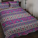 Native Tribal Ethnic Rose Pattern Print Quilt Bed Set