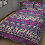 Native Tribal Ethnic Rose Pattern Print Quilt Bed Set