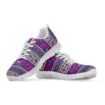 Native Tribal Ethnic Rose Pattern Print White Sneakers