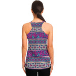 Native Tribal Ethnic Rose Pattern Print Women's Racerback Tank Top