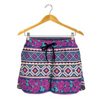 Native Tribal Ethnic Rose Pattern Print Women's Shorts