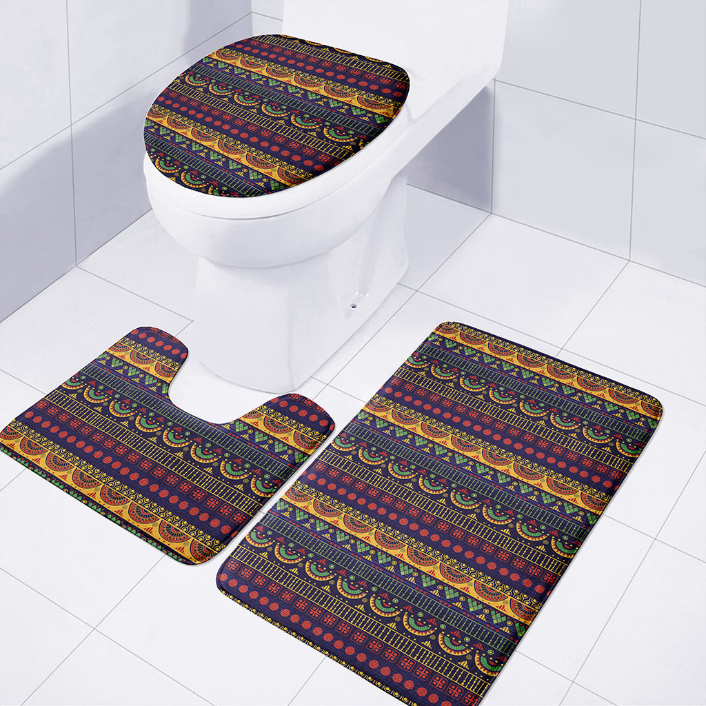 Native Tribal Indian Pattern Print 3 Piece Bath Mat Set