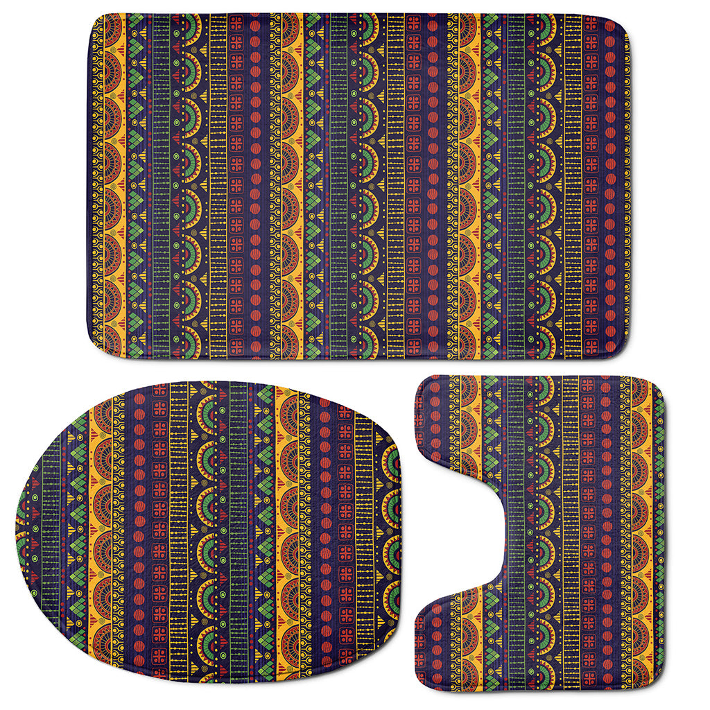 Native Tribal Indian Pattern Print 3 Piece Bath Mat Set