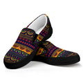 Native Tribal Indian Pattern Print Black Slip On Sneakers