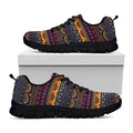 Native Tribal Indian Pattern Print Black Running Shoes