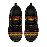 Native Tribal Indian Pattern Print Black Sneakers