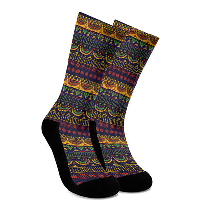 Native Tribal Indian Pattern Print Crew Socks