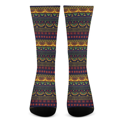 Native Tribal Indian Pattern Print Crew Socks