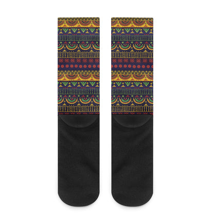 Native Tribal Indian Pattern Print Crew Socks