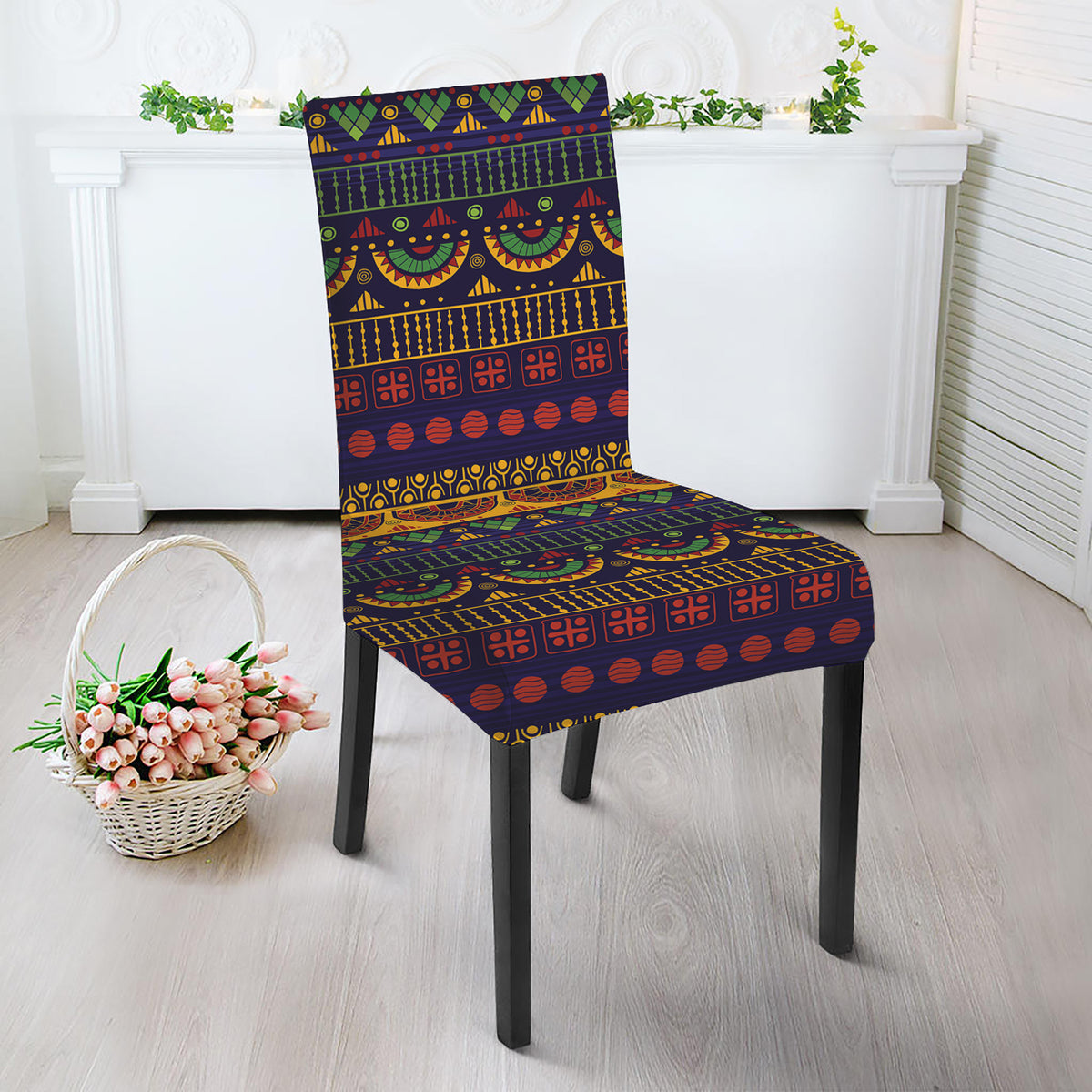 Native Tribal Indian Pattern Print Dining Chair Slipcover