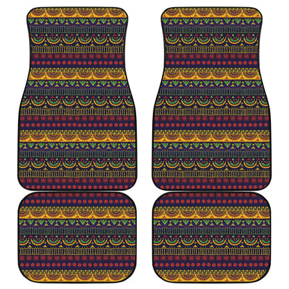 Native Tribal Indian Pattern Print Front and Back Car Floor Mats