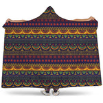 Native Tribal Indian Pattern Print Hooded Blanket