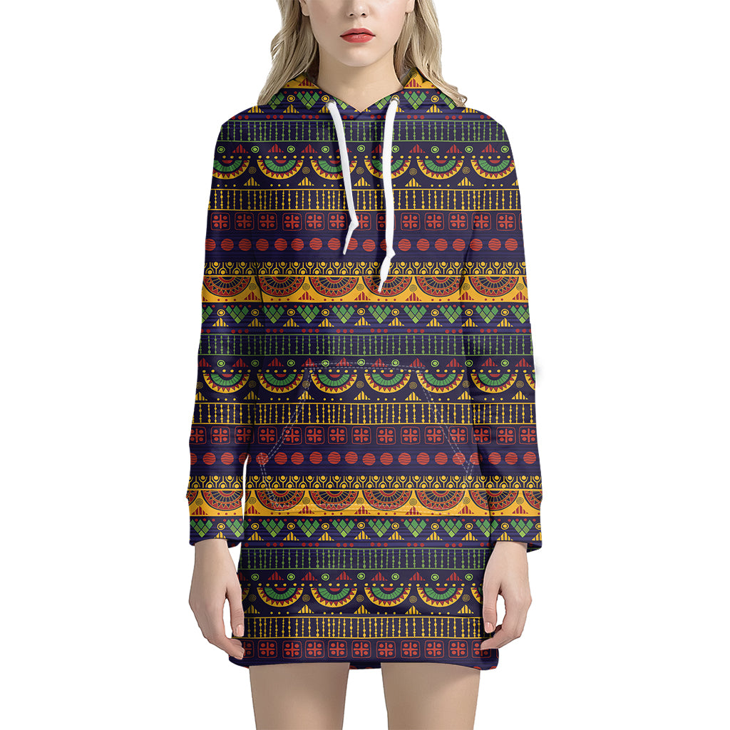 Native Tribal Indian Pattern Print Hoodie Dress