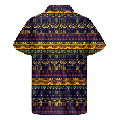 Native Tribal Indian Pattern Print Men's Short Sleeve Shirt