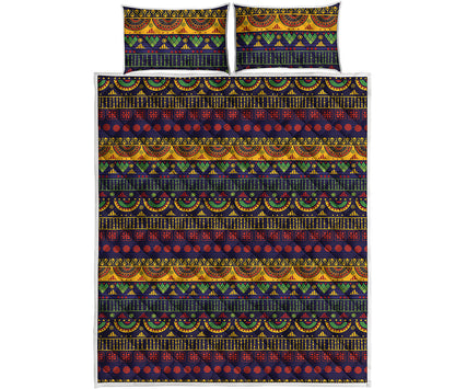 Native Tribal Indian Pattern Print Quilt Bed Set