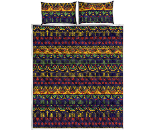 Native Tribal Indian Pattern Print Quilt Bed Set
