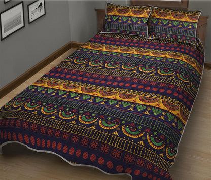 Native Tribal Indian Pattern Print Quilt Bed Set