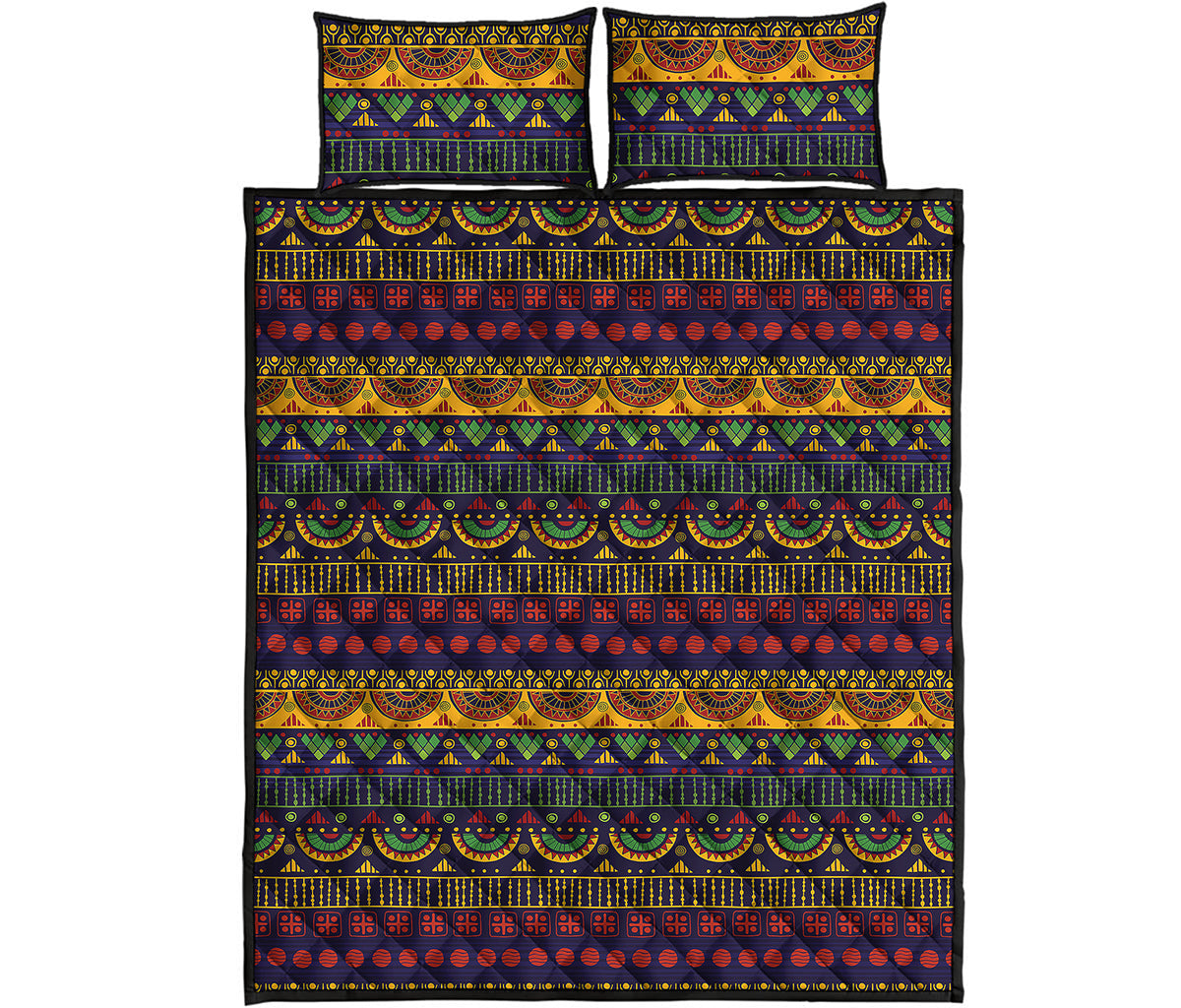 Native Tribal Indian Pattern Print Quilt Bed Set