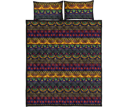 Native Tribal Indian Pattern Print Quilt Bed Set