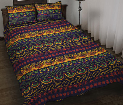 Native Tribal Indian Pattern Print Quilt Bed Set