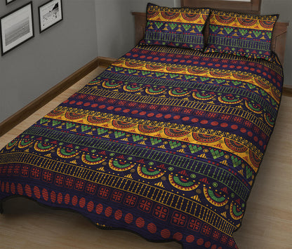 Native Tribal Indian Pattern Print Quilt Bed Set