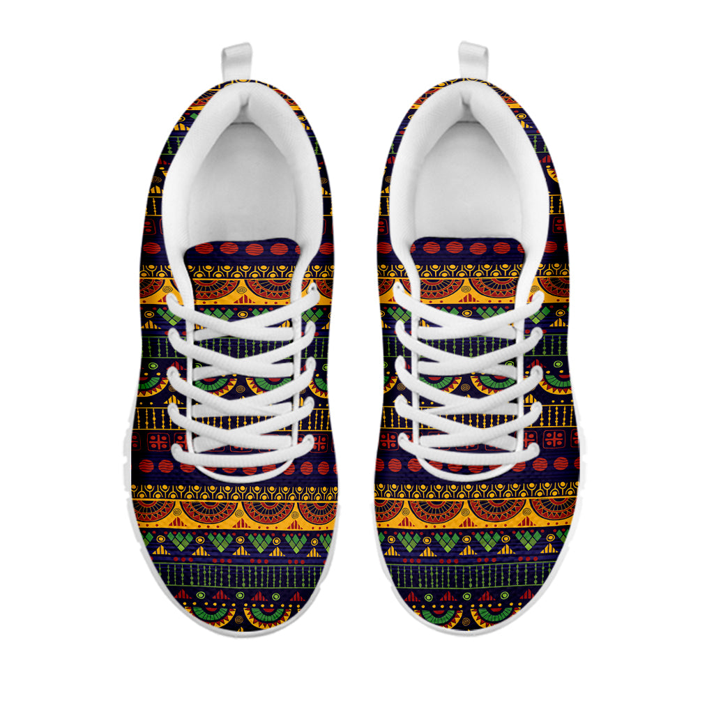 Native Tribal Indian Pattern Print White Sneakers